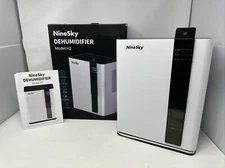 NineSky H2 White Auto Shut Off Portable Dehumidifier For Home 98oz Tank