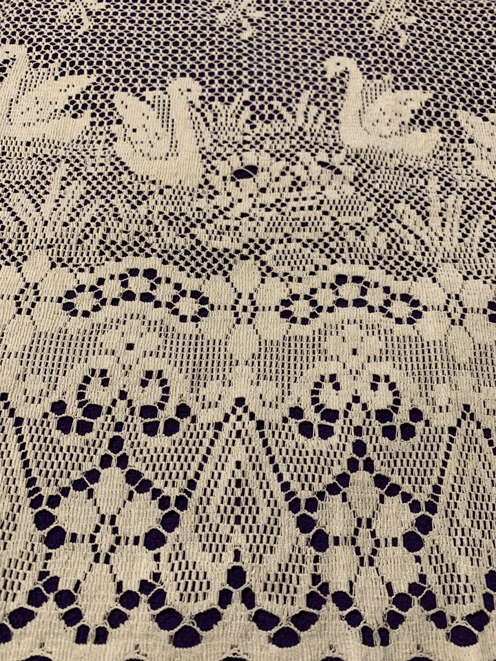 ❤️欧洲天鹅奶油花边咖啡窗窗帘织物27.5英寸X104英寸 — 第 2/4 张图片