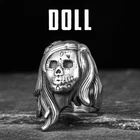 Gothic Horror Doll Skull Men Rings Stainless Steel Women Jewelry Punk Rock