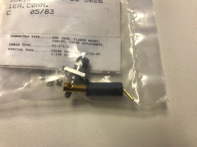 1x SOLITRON M39012-58-3026 , CONNECTOR, RF, PANEL MOUNT, CABLE  