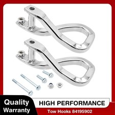 Front Chrome Tow Recovery Hooks W Bolts For 2019-2022 Gmc Sierra 1500 84195902