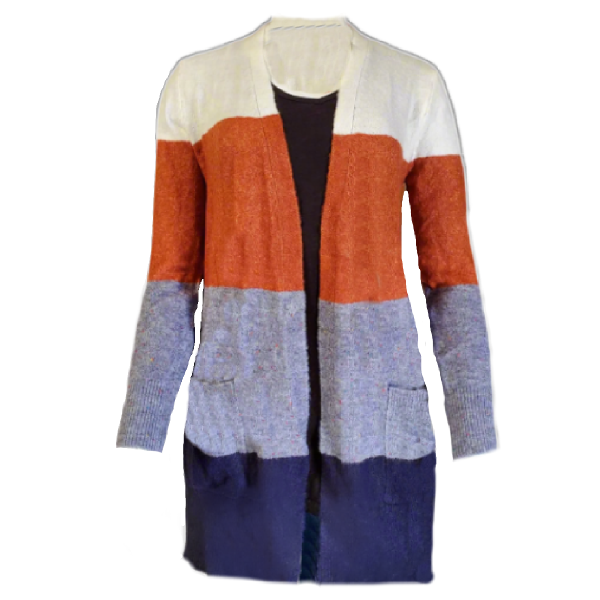 Loved Adored Womens Colorblock Cardigan Sweater