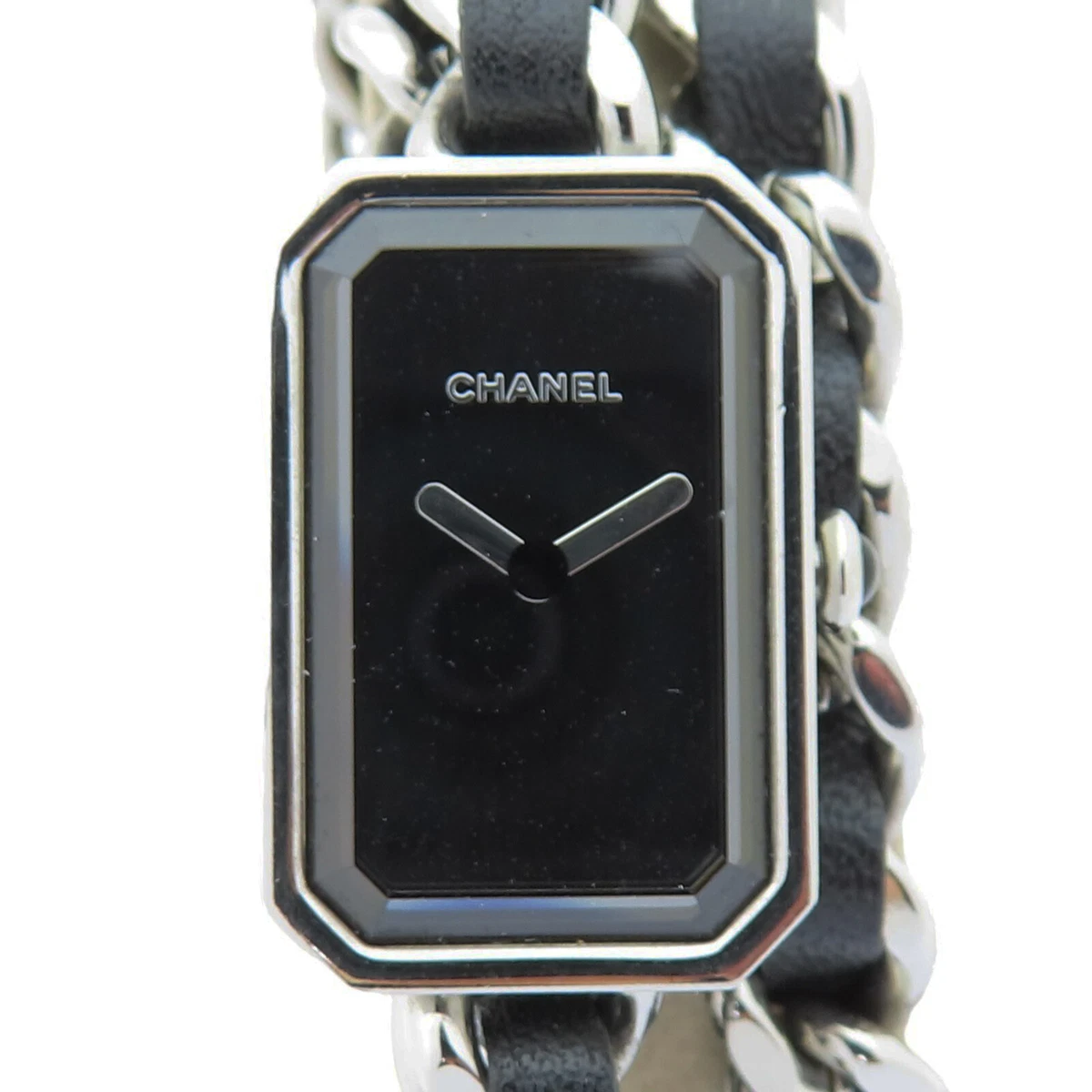 CHANEL Premiere L Gold Plated Black Leather H0001 Ladies Watch