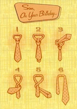 Designer Greetings 6 Steps For Neck Tie Funny / Humorous Birthday Card for Son