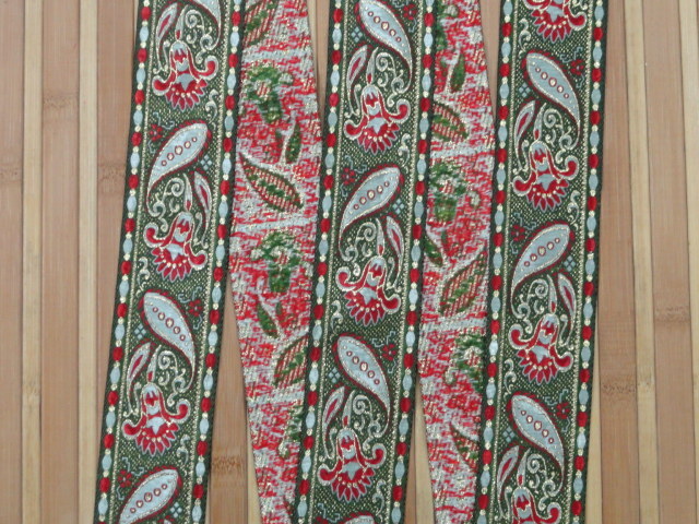 Ruban Jacquard Vintage Brodé – Boho, Floral, 7 Cm De Large, 3 Yards