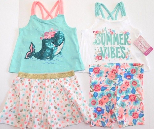 TOPS & SHORTS/SKORT OUTFITS--TOMMY BAHAMA--4 PC Toddler Girl--SIZES 2T & 3T NEW