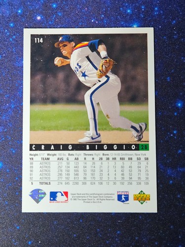1992 Upper Deck - Craig Biggio #114 - Picture 2 of 2