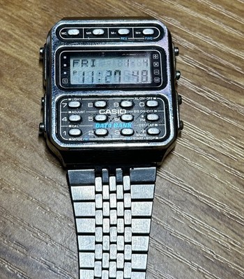 Vintage Casio CD-401 Data Bank Calculator Watch 1984 Japan Rare