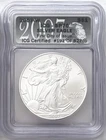 2007 W BURNISHED SILVER EAGLE WITH W MINT MARK FIRST DAY OF ISSUE ICG SP70/MS70