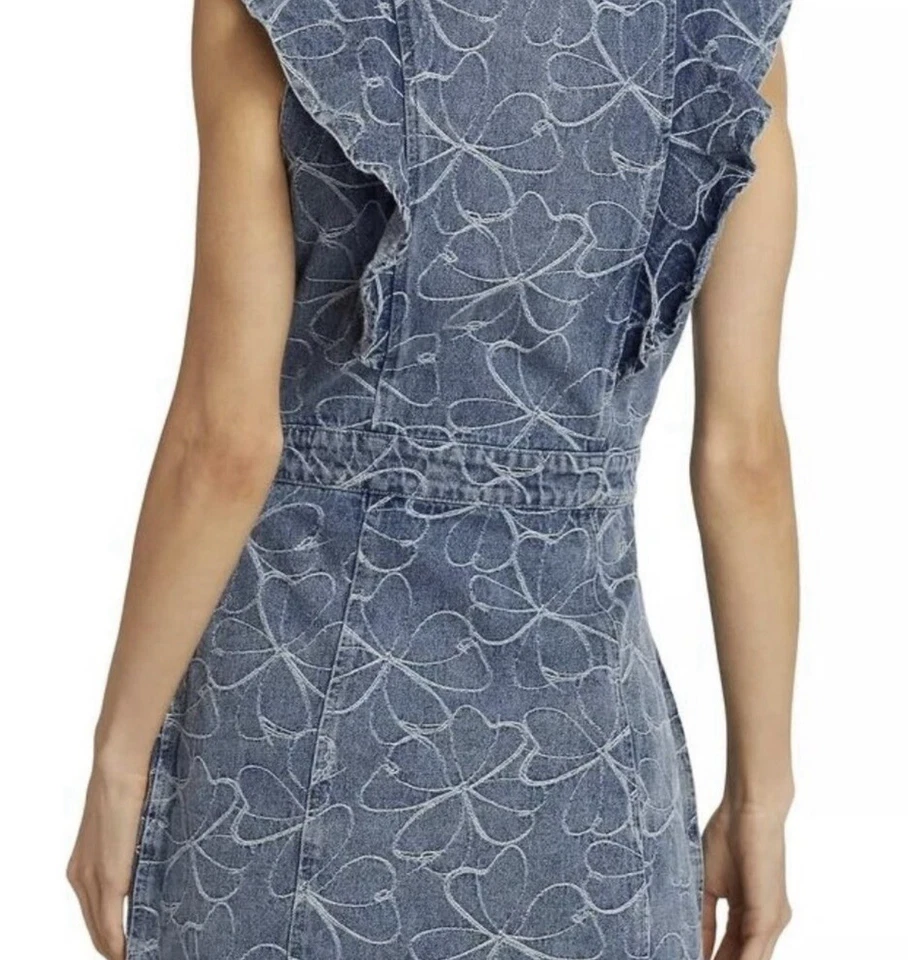 Ramy Brook Marlowe Floral-Embroidered Denim Mini Dress - Image 3 of 4