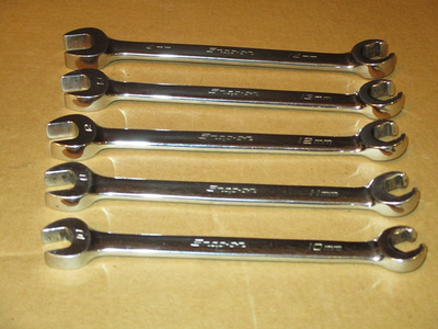 #ad SNAP ON FLARE NUT amp; OPEN END WRENCH KIT SIZES 10 11 12 13 14mm USA $160.00