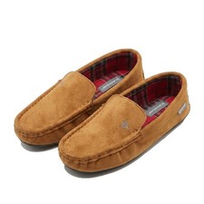 DUNLOP Mens BORIS Tartan Lined Memory Foam Moccasin Slippers TPR Sole 6 to 14