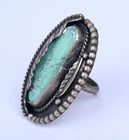 Vintage Navajo Sterling Silver Turquoise Feather Ring Size 6.5 18.99g