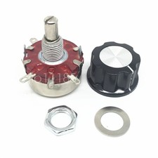 100 Set 10K Ohm 2W Rotary Carbon Film Potentiometer Pot WTH118 with Knobs
