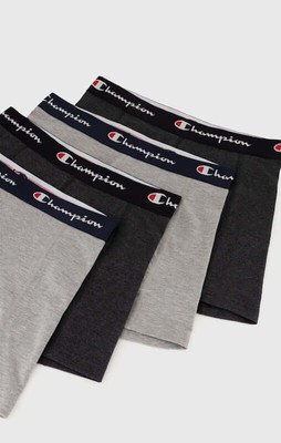 Champion Herren Trunks 4er Pack - Schwarz/Grau | Soft Stretch Cotton Unterwäsche