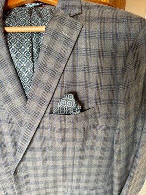 Johnston & Murphy Men's Plaid Wool Blazer/ Sport Coat XL