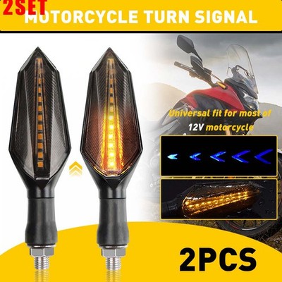 2Set Motorcycle LED Sequential Turn Signal Tail Lights Driving Light For Honda C
