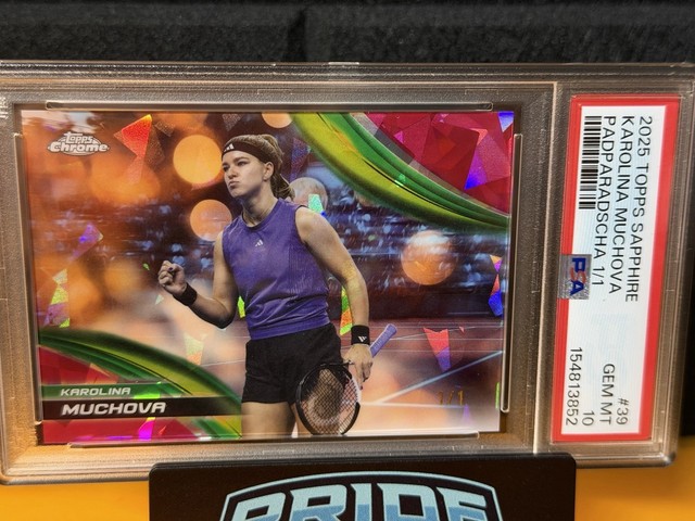 2025 Topps Chrome Tennis Karolina Muchova Padparadscha 1/1 Sapphire PSA 10 🔥🔥