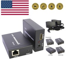 HDMI Extender up to 200ft Over Cat5 Cat6 Ethernet Network LAN Cable 60m 1080P