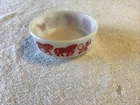 Vintage Hazel Atlas Circus Animals Child's Bowl Milk Glass Red, 1950s, VGC