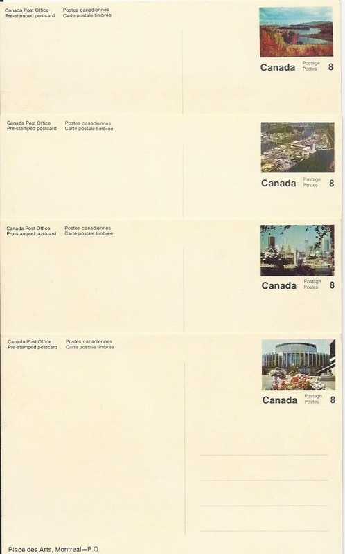 Set of 8 Mint 8c Postal Cards