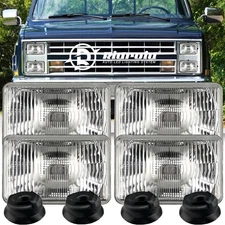 FOUR(x4) 4x6" H4 Glass Headlights Conversion Halogen Semi Sealed Kit HID & LED