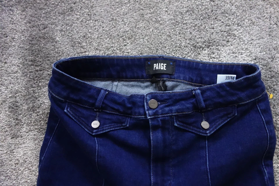 Paige Jeans Womens 28 Blue High Rise Laurel Canyon Bootcut Rylen Flap Pockets - Image 2 of 4