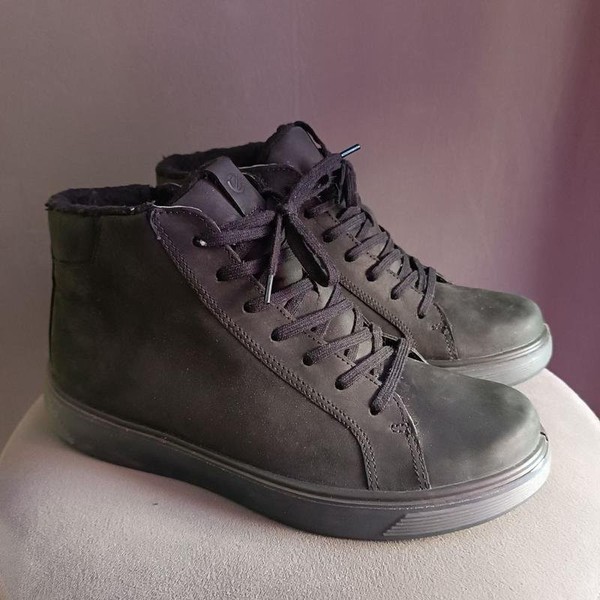 Women Ecco Boots Black Leather 37