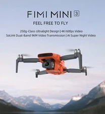 FIMI Mini 3 4K GPS Drone 3-Axis Gimbal 4K/60FPS 48MP 9KM Range AI Night Video