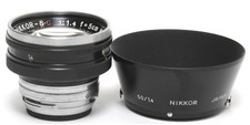 Nippon Kogaku 1.4/5 cm Nikkor S.C. for Nikon S Rangefinder with hood