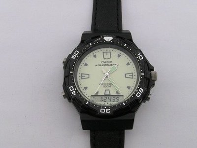 Casio Analog Digital Illuminator Watch AQ-130W 1320 Working 1995
