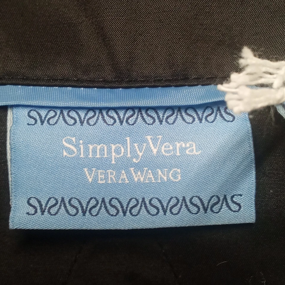 Abrigo negro Simply Vera Wang con mangas 3/4 talla mediana Foto 2 de 4