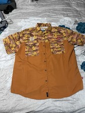 Magellan Outdoor Shirt Men 2XL Fishgear Shiner Bock Fish AOP Relaxed Fit Hiking