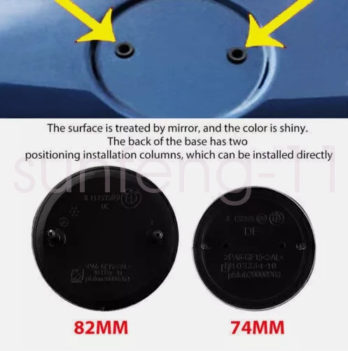 2 peças emblema emblema porta-malas traseiro capô dianteiro (82mm e 74mm) para BMW 50º aniversário - Imagem 3 de 4