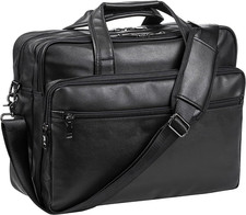 Leather Laptop Bag, Men'S 15.6 Inche 17.3 Inche Messenger Briefcase Business Sat