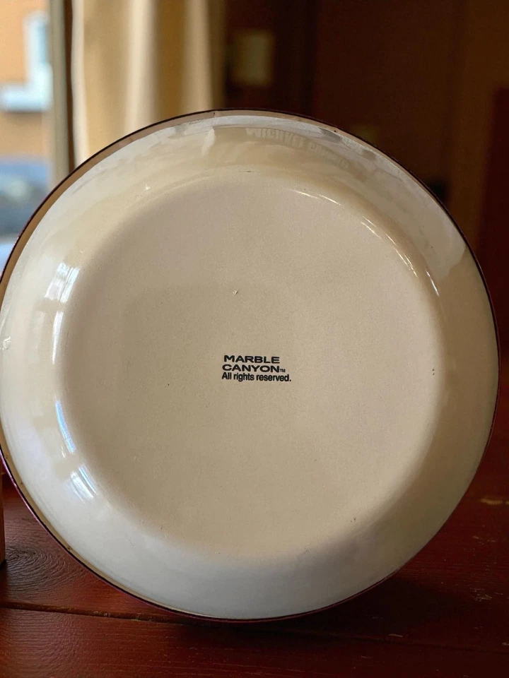 Esmalte vintage de mármol Canyon - Tazón para servir chile pimienta - 10,5" - Granja Foto 4 de 4