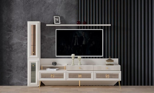 Wand Wohnwand Wohnzimmer MöBel Luxus Rtv WohnwäNde Schrank Regal Neu-image