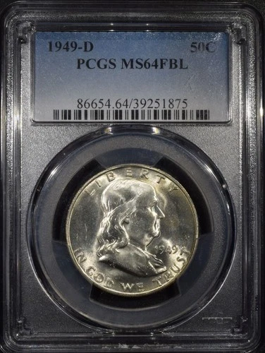 1949-D Franklin Half Dollar "PCGS MS64 FBL"