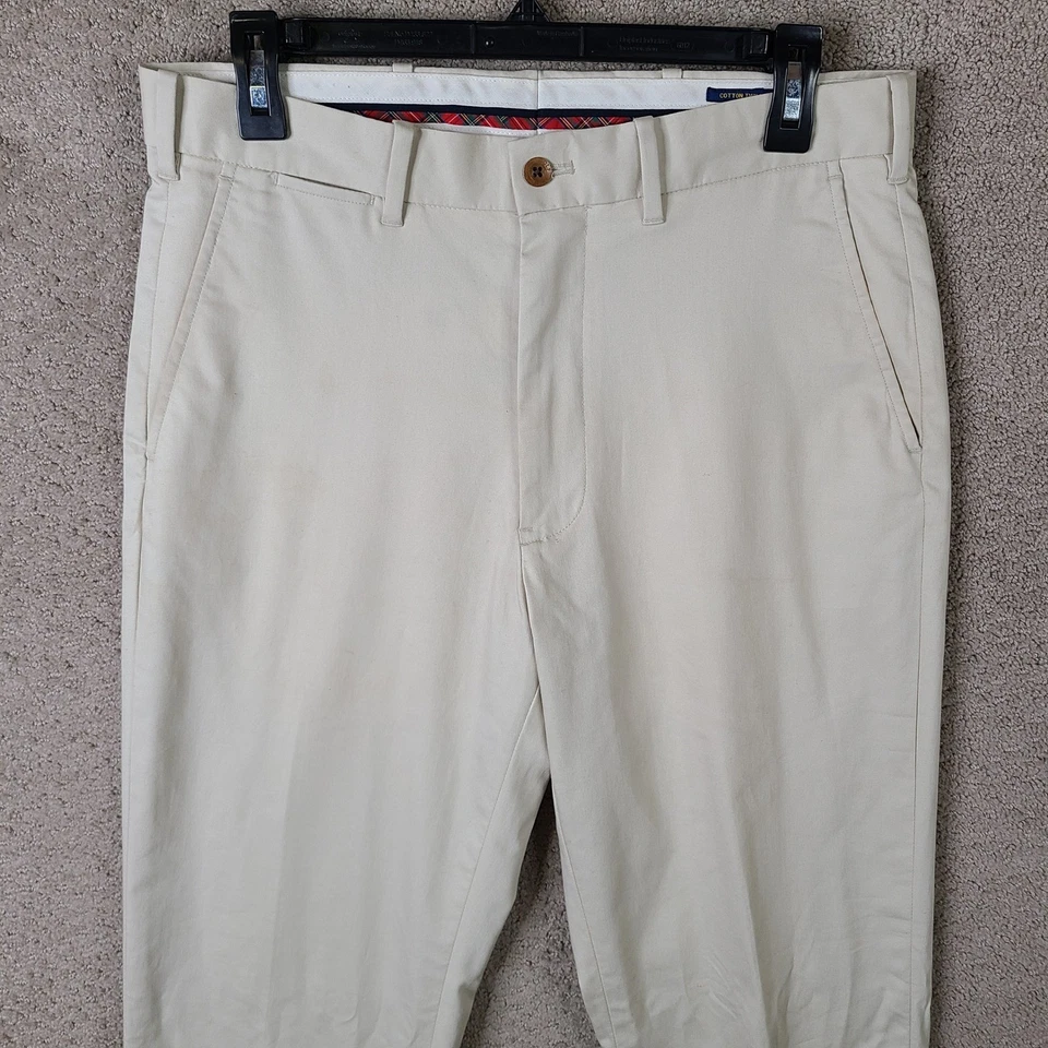 Pantalones Polo Golf Ralph Lauren Para Hombre 30x30 Beige Algodón Sarga Calce Clásico Elastizados Foto 2 de 4