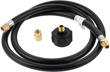 Aupoko QCC1 Propane Gas Hose Kit Includes Fitting Black 