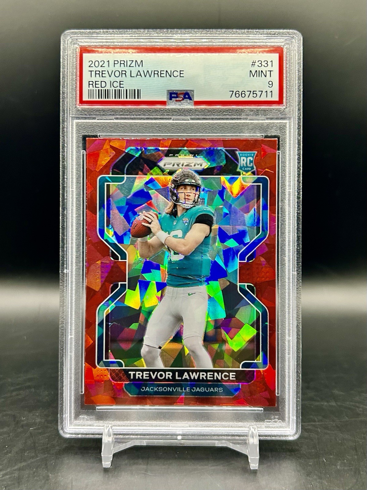 Trevor Lawrence 2021 Panini Prizm Red Cracked Ice Rookie RC #331 PSA 9 MINT