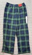 Wondershop Kids XL 14 Navy Blue Plaid Microfleece Holiday Matching Pajama Pants