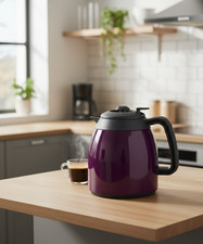 Thermo-Kanne Kaffee & Tee Lila-Schwarz Isolierkanne Warmhaltekanne