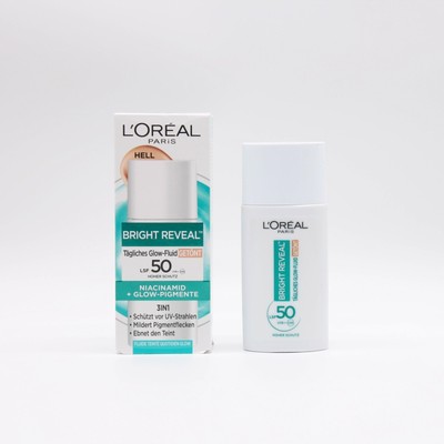 L Oréal Bright Reveal Glow-Fluid Getönt Hell LSF 50   Niacinamid 3in1 30ml
