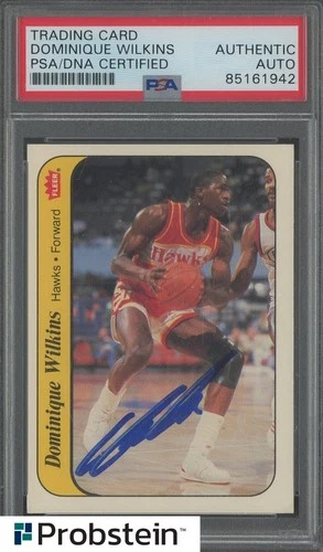 Dominique Wilkins HOF Signed 1986 Fleer Sticker #11 RC Rookie PSA/DNA AUTO
