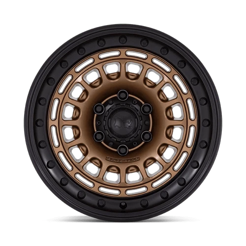 Rhino negro 17x9 BR014 Sahara bronce mate con rueda labial negra brillante 5x5 (-12 mm) Foto 3 de 4