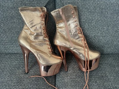 Pleaser Adore Stiefelette Schuhe Stiefel High Heels Pole Dance Rose Gold 1020
