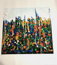 MARIO SCHIFANO-  SERIGRAFIA MATERICA   CM 100 x 100 SPLENDORE DEL FLORICOLTORE
