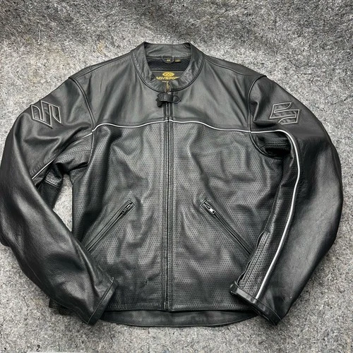 AGV Sport Suzuki Perforated Leather Motorcycle Racing Jacket Size 46 - product listing photo