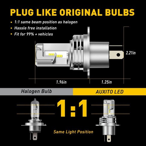 AUXITO H4 9003 Lamp LED Headlight 24000LM Kit High/low Beam White Super Bright C - Picture 12 of 25
